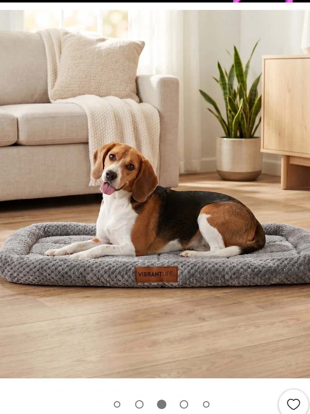 Vibrant Life Cozy Luxe Gray Quilted Plush Pet Crate Mat 34x22 Inch NWOT